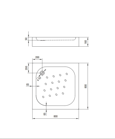 Cabina de dus crom patrata cu cadita alba 80x80 cm cu sticla model dunga  Deante Funkia Evo [2]