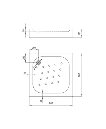 Cabina de dus crom patrata cu cadita alba  80x80 cm Deante Funkia Evo [2]