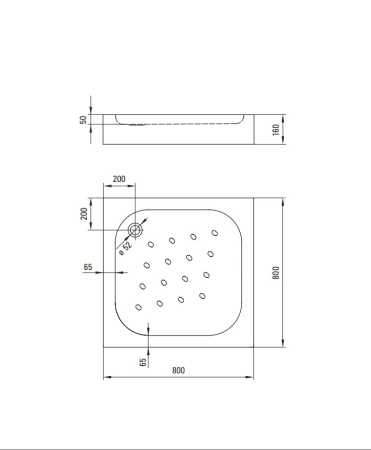 Cabina de dus neagra patrata cu cadita alba 80x80 cm Deante Funkia Evo [2]
