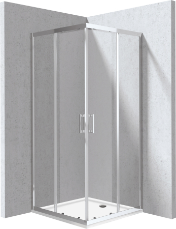 Baie - Cabina de dus crom patrata cu cadita alba 80x80 cm Deante Funkia Evo
