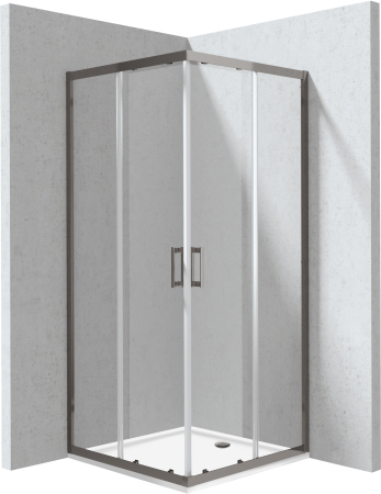 Baie - Cabina de dus titan patrata cu cadita alba 80x80 cm Deante Funkia Evo Titanium