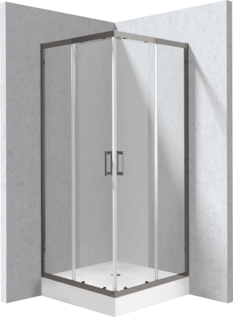 Baie - Cabina de dus titan patrata cu cadita alba 80x80 cm Deante Funkia Evo