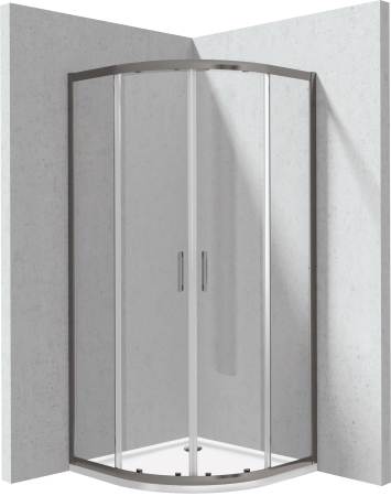 Baie - Cabina de dus titan semirotunda cu cadita alba 80x80 cm Deante Funkia Evo