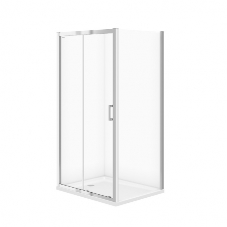 Cabine de dus simple - Cabina de dus dreptunghiulara 100x80 cm Cersanit Basic, crom