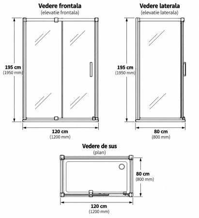 Cabina de dus neagra dreptunghiulara 120x80 cm Deante Prizma [1]