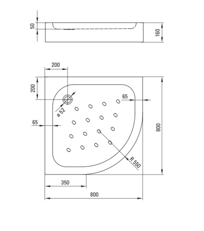 Cabina de dus neagra semirotunda cu cadita alba 80x80 cm Deante Funkia Evo [3]