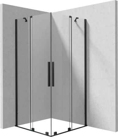 Baie - Cabina de dus neagra patrata 100x100 cm Deante Prizma