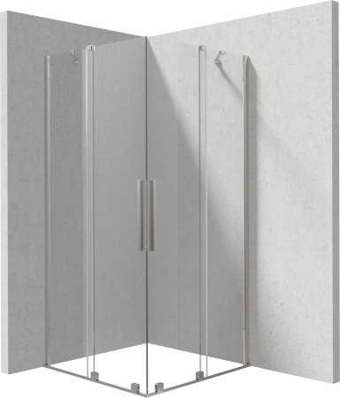 Baie - Cabina de dus otel slefuit patrata 80x80 cm Deante Prizma