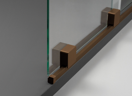 Paravan dus sticla securizata 6 mm cu usa glisanta 90x195 cm, bronz periat, Deante Prizma [2]