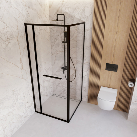 Cabina de dus neagra patrata 80x80 cm Deante Square Blur  [3]