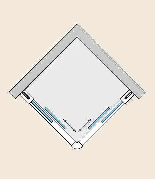 Cabina de dus patrata 100x100 cm, crom, cu usi glisante, Eco-Line SanSwiss [3]