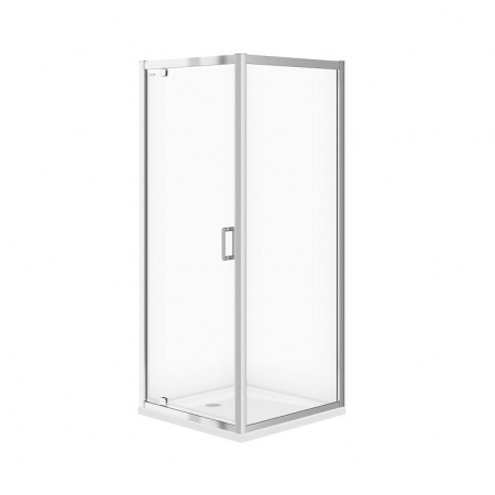 Cabine de dus simple - Cabina de dus patrata 80x80 cm cu usa batanta, Cersanit Arteco, crom