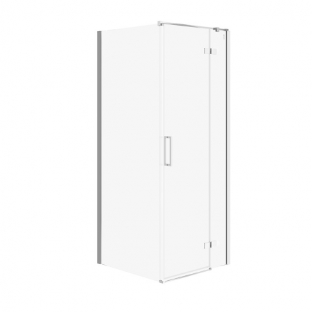 Cabine de dus simple - Cabina de dus patrata 80x80 cm Cersanit Jota, crom cu usa batanta dreapta