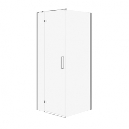 Cabine de dus simple - Cabina de dus patrata 80x80 cm Cersanit Jota, crom cu usa batanta stanga