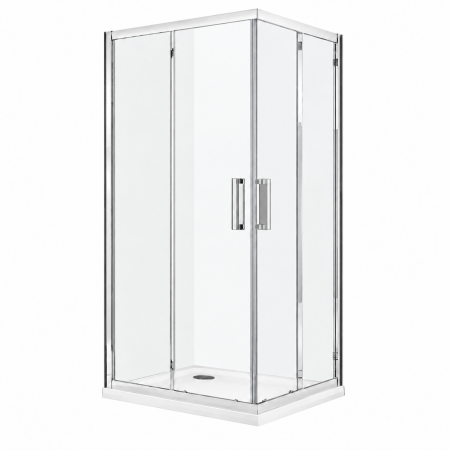 Cabine si paravane de dus - Cabina de dus patrata 80x80x190 cm, cu usi culisante, profil crom, Sanswiss Ocelia