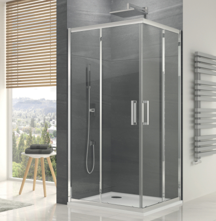 Cabina de dus patrata 80x80x190 cm, cu usi culisante, profil crom, Sanswiss Ocelia [1]