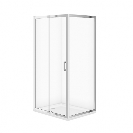 Cabine de dus simple - Cabina de dus dreptunghiulara 100x80 cm Cersanit Arteco, crom