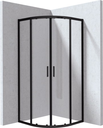 Baie - Cabina de dus neagra semirotunda 80x80 cm Deante Funkia Evo