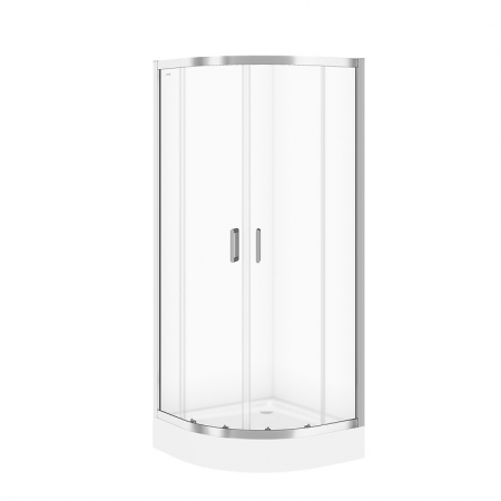 Cabine de dus simple - Cabina de dus semirotunda 80x80 cm Cersanit Arteco, crom
