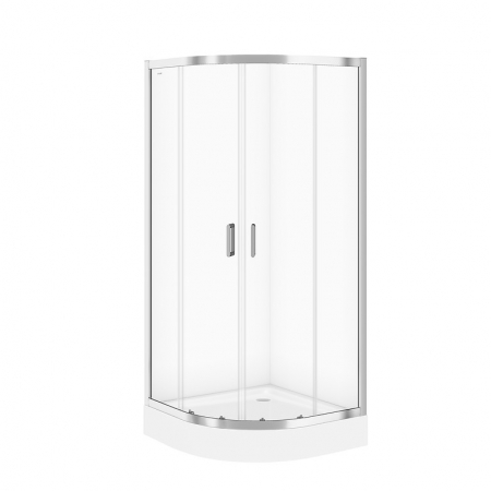 Cabine de dus simple - Cabina de dus semirotunda 90x90 cm Cersanit Arteco, crom