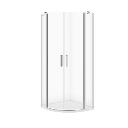 Cabine de dus simple - Cabina de dus semirotunda 80x80 cm Cersanit Moduo, crom