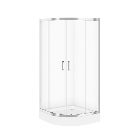 Cabine de dus simple - Cabina de dus semirotunda 90x90 cm Cersanit Basic, crom