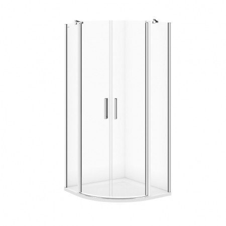 Cabine de dus simple - Cabina de dus semirotunda 90x90 cm Cersanit Moduo, crom