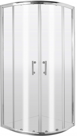 Cabine de dus simple - Cabina de dus semirotunda 80x80 cm, cu 2 usi glisante, Jasmin, Deante
