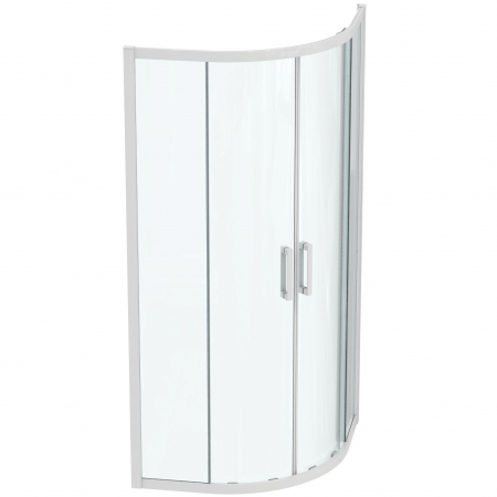 Cabine de dus simple - Cabina de dus semirotunda 90x90 cm Ideal Standard Connect 2 cu usi glisante profil alb mat