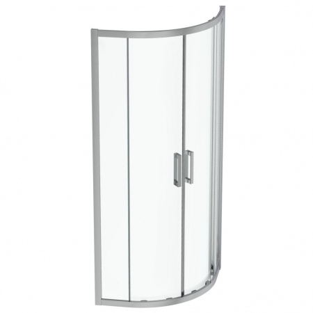 Cabine de dus simple - Cabina de dus semirotunda 80x80 cm Ideal Standard Connect 2 cu usi glisante profil crom lucios