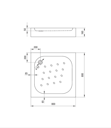Cabina de dus titan patrata cu cadita alba 80x80 cm, cu sticla model dunga Deante Funkia Evo [2]