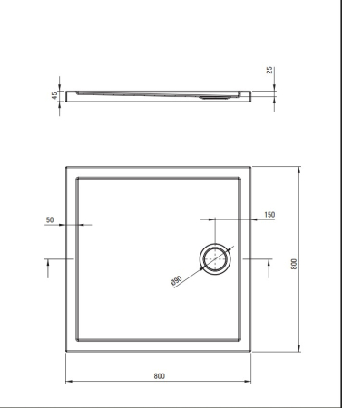 Cabina de dus titan patrata cu cadita alba 80x80 cm Deante Funkia Evo Titanium [2]