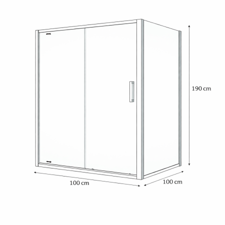 Cabina dus 100x100 cm cu usa culisanta, crom lucios, grosime sticla 5 mm, Sanswiss Ocelia [6]