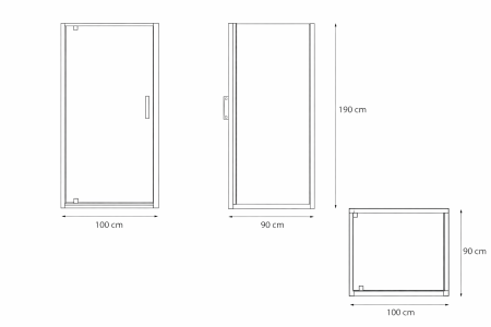 Cabina dus 100x90 cm cu usa batanta, crom lucios, sticla securizata de 6 mm, Sanswiss Ocelia [3]