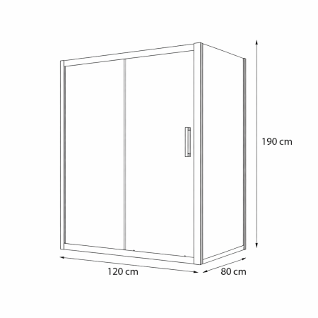 Cabina dus 120x80 cm cu usa culisanta, crom lucios, grosime sticla 5 mm, Sanswiss Ocelia [6]