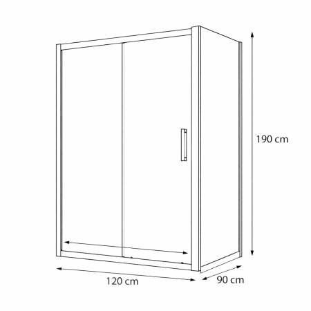 Cabina dus 120x90 cm cu usa culisanta, crom lucios, grosime sticla 5 mm, Sanswiss Ocelia [6]