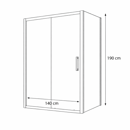 Cabina dus 140x100 cm cu usa culisanta, crom lucios, grosime sticla 5 mm, Sanswiss Ocelia [7]