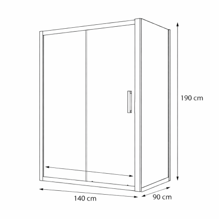 Cabina dus 140x90 cm cu usa culisanta, crom lucios, grosime sticla 5 mm, Sanswiss Ocelia [6]
