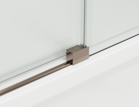 Cabina dus champagne metal 160x90 cm cu usa culisanta, grosime sticla 8 mm, tratament anticalcar, Ronal Oriana [5]