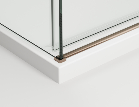 Cabina dus champagne metal 160x90 cm cu usa culisanta, grosime sticla 8 mm, tratament anticalcar, Ronal Oriana [7]