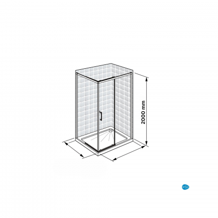 Cabina dus bordeaux metal 120x90 cm cu usa culisanta, grosime sticla 8 mm, tratament anticalcar, Ronal Oriana [8]