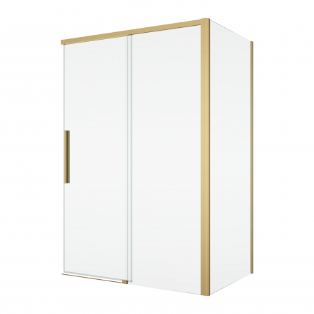 Baie - Cabina dus auriu periat 120x90 cm cu usa culisanta, grosime sticla 8 mm, tratament anticalcar, Ronal Oriana