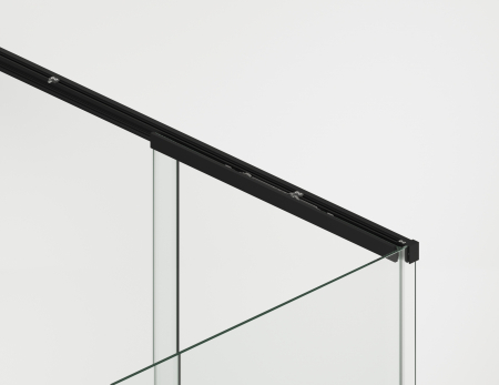 Cabina dus negru mat 130x90 cm cu usa culisanta, grosime sticla 8 mm, tratament anticalcar, Ronal Oriana [10]