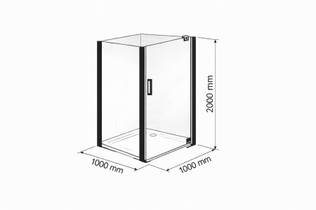 Cabina dus crom 100x100 cm cu usa pivotanta, grosime sticla 6 mm, tratament anticalcar, Ronal Divera [10]