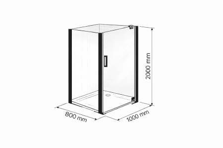 Cabina dus crom 100x80 cm cu usa pivotanta, grosime sticla 6 mm, tratament anticalcar, Ronal Divera [10]