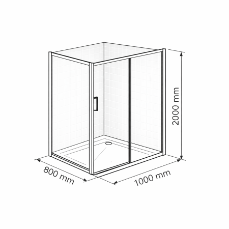 Cabina dus crom 100x80 cm, usa culisanta, grosime sticla 6 mm, tratament anticalcar, Ronal Divera [10]