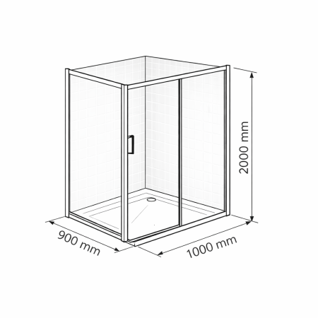 Cabina dus crom 100x90 cm, usa culisanta, grosime sticla 6 mm, tratament anticalcar, Ronal Divera [10]