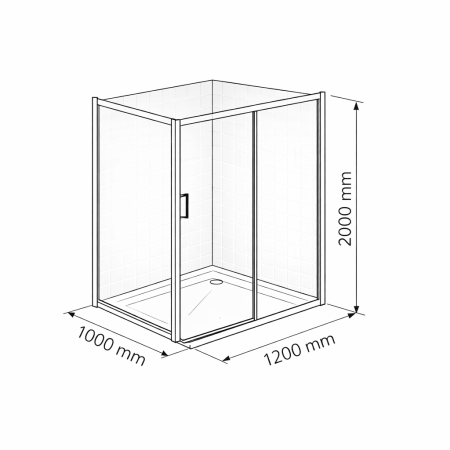 Cabina dus crom 120x100 cm, usa culisanta, grosime sticla 6 mm, tratament anticalcar, Ronal Divera [10]