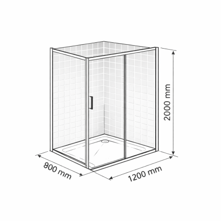Cabina dus crom 120x80 cm, usa culisanta, grosime sticla 6 mm, tratament anticalcar, Ronal Divera [10]