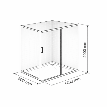 Cabina dus crom 140x80 cm, usa culisanta, grosime sticla 6 mm, tratament anticalcar, Ronal Divera [10]